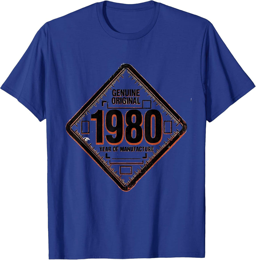 Genuine Original, Year Of Manufacture 1980 Vintage Legends T-Shirt - Royal Blue