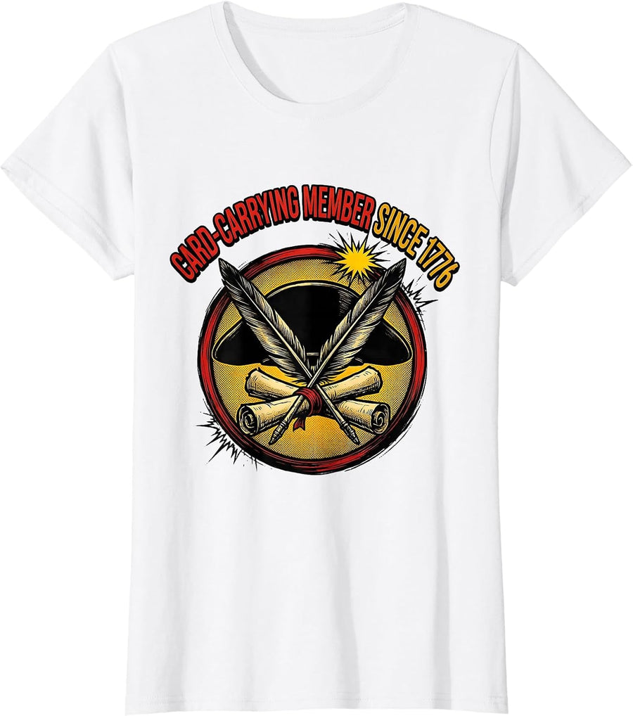 Women's Card-Carrying Member Since 1776 Funny History Teacher T-Shirt - White