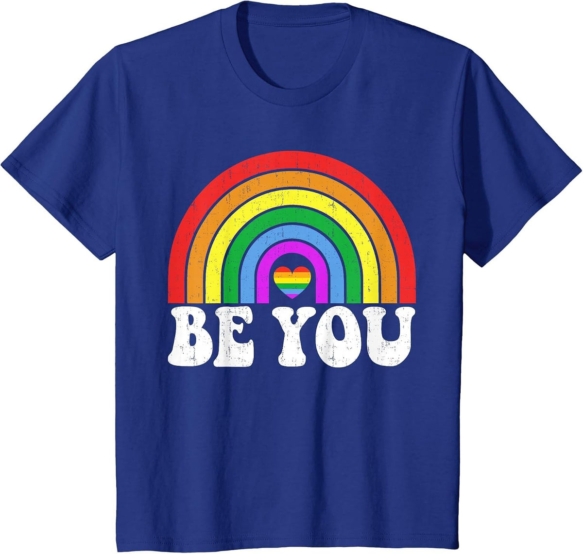 Gay Pride LGBTQ Ally Retro Rainbow LGBT Support Men Women T-Shirt - Royal Blue