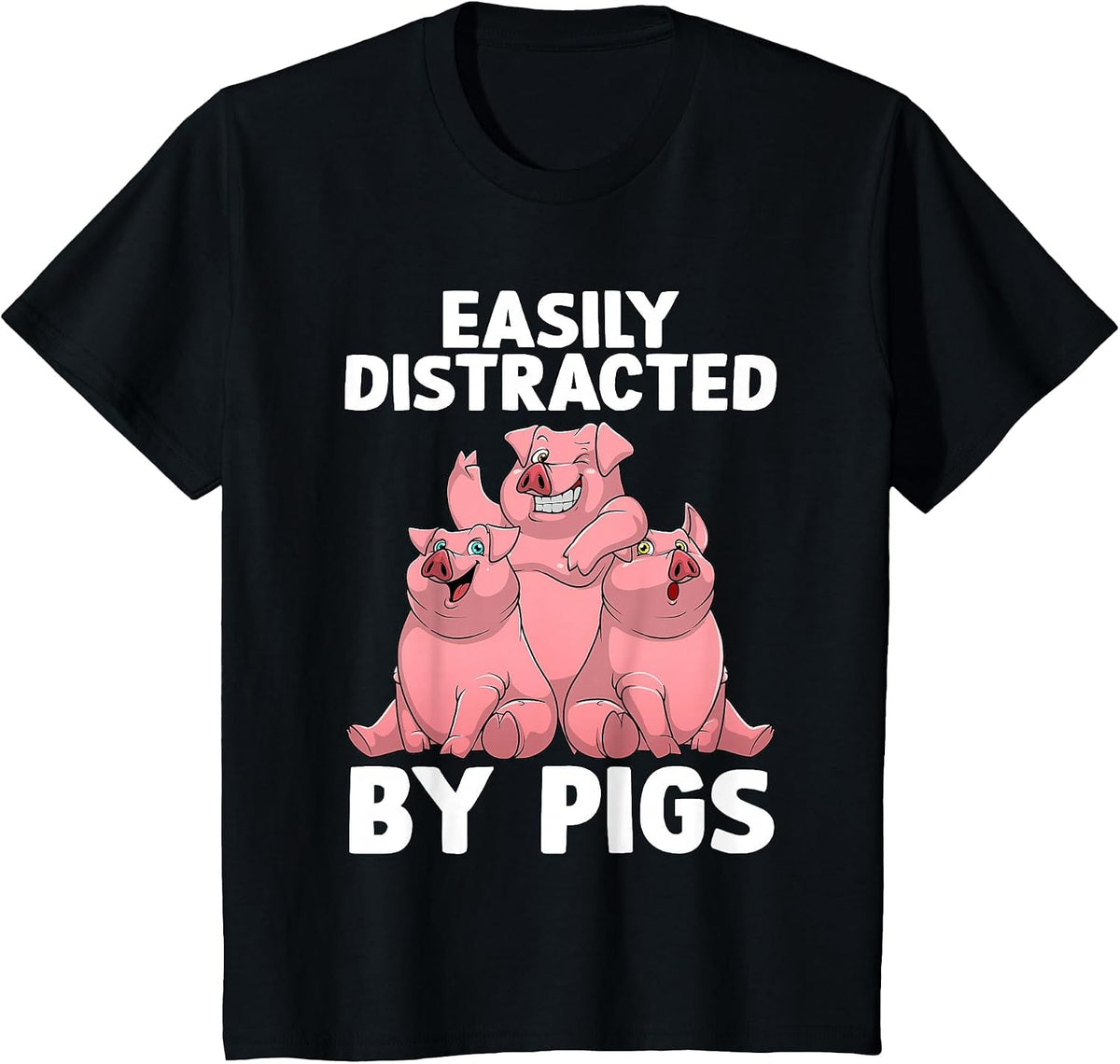 Funny Pig Design for Men Women Kids Farm Animal Pig Lovers T-Shirt - Black