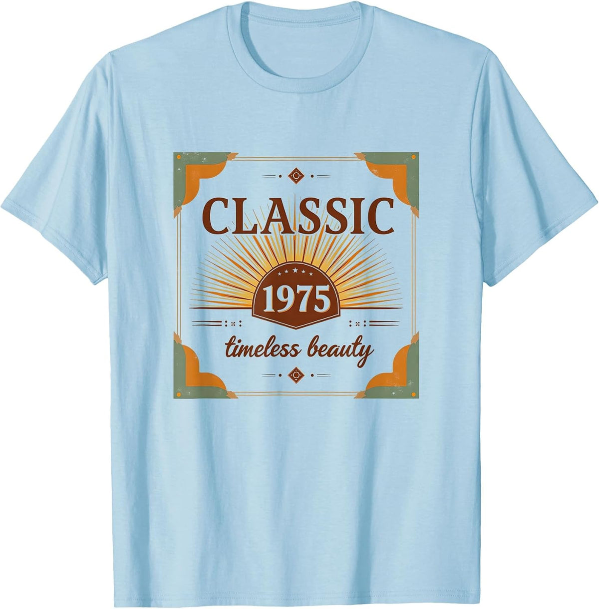Classic 1975 Timeless Beauty Vintage Design T-Shirt - Baby Blue