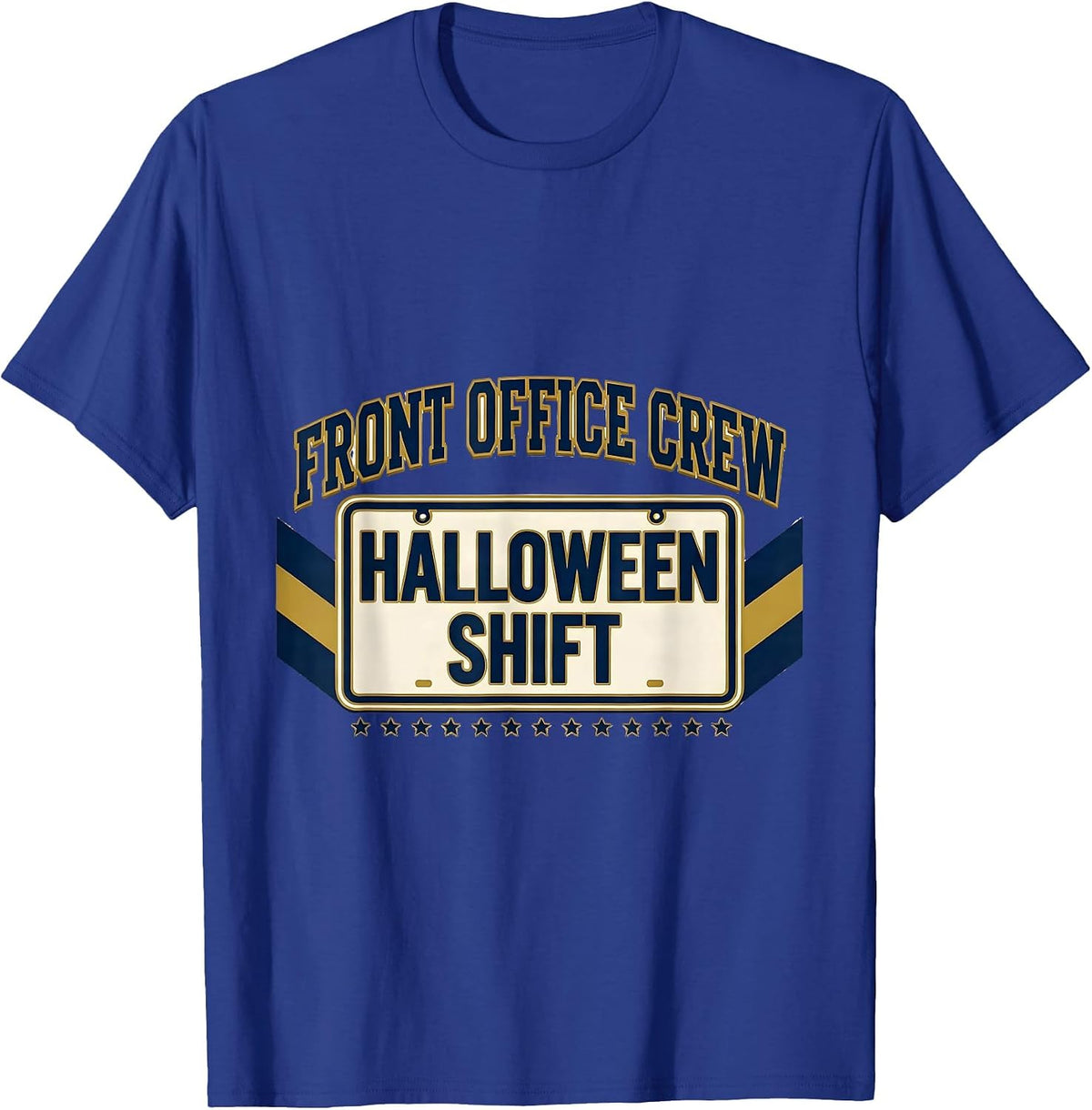Front Office Crew Halloween Shift Sports Teacher Crew T-Shirt - Royal Blue