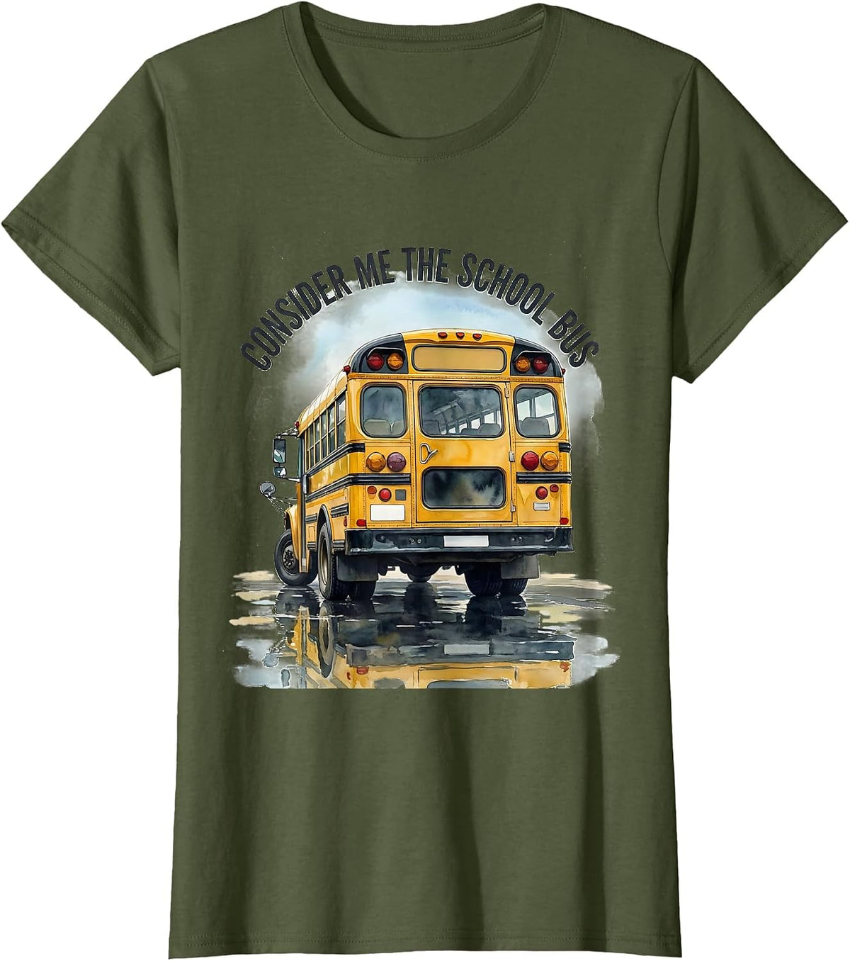 Women's Consider Me The School Bus Funny Bus Driver Halloween T-Shirt - Olive Green