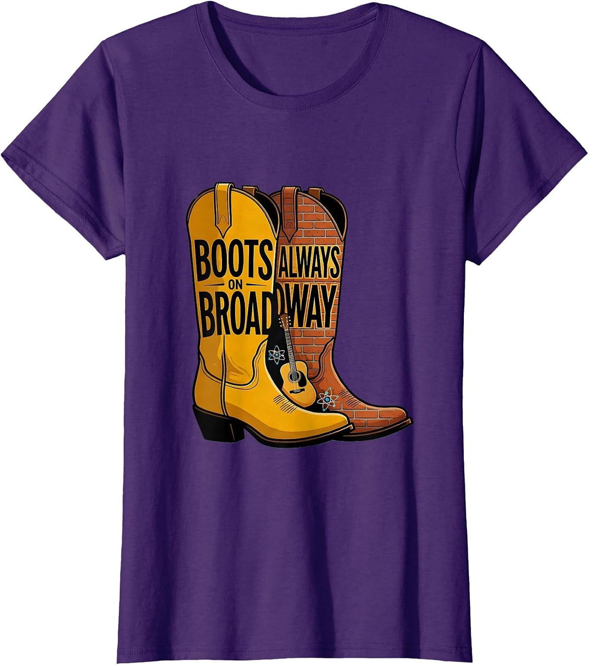 Women's Boots on Broadway Always Nashville Design T-Shirt - Purple