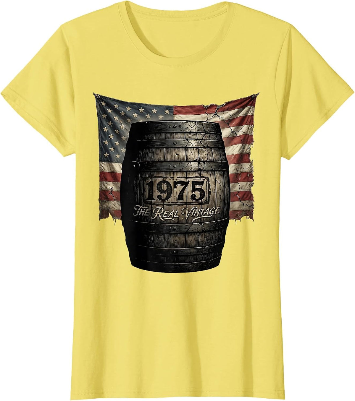 1975 The Real Vintage Birth Year Classic Design T-Shirt - Lemon Yellow