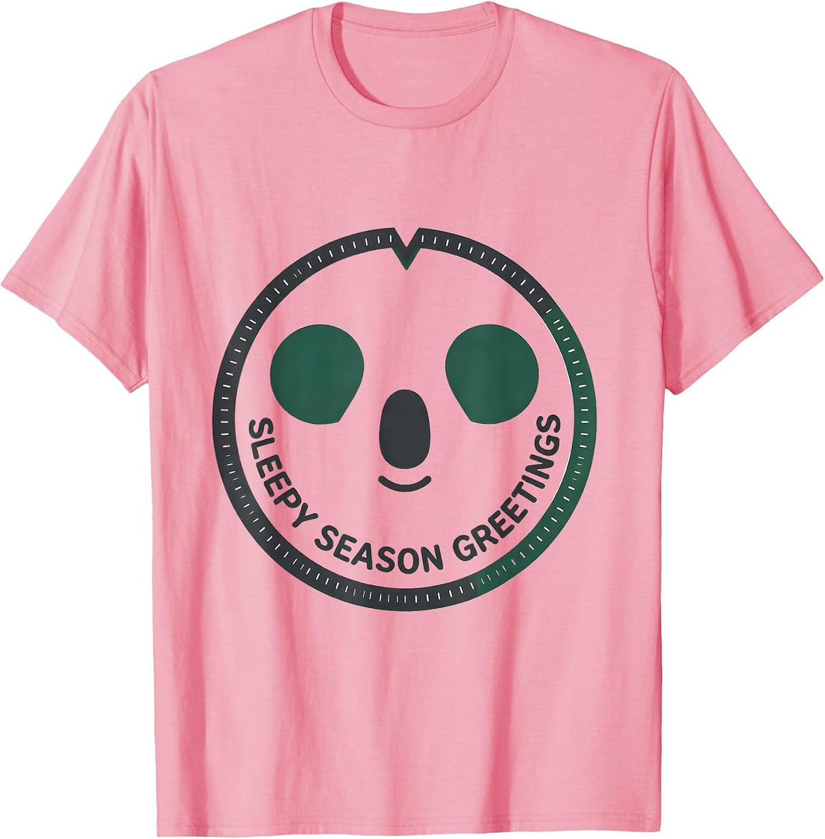 Men's Sleepy Season Greetings Minimalist Koala Lover Funny T-Shirt - Pink