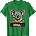 Men's Koala Minimalist Badge Patch Line Art Icon Outline Gift T-Shirt - Kelly Green