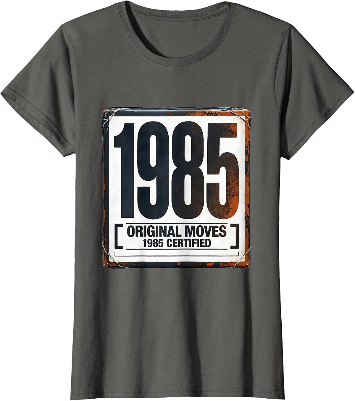 Women's Original Moves, 1985 Certified Funny Retro Vintage T-Shirt - Asphalt Grey
