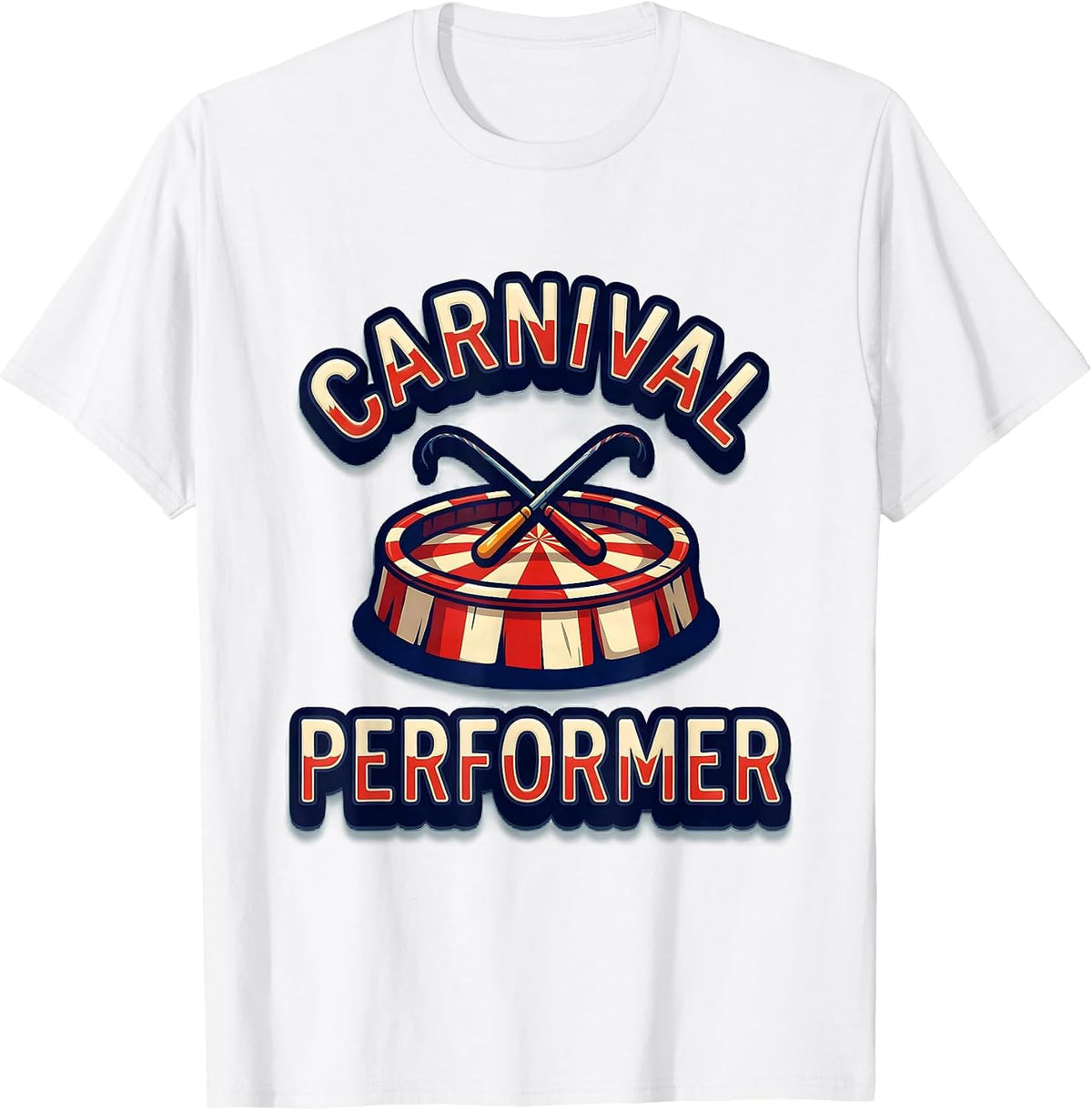Men's Carnival Performer Funny Circus Staff Costume Party T-Shirt - White