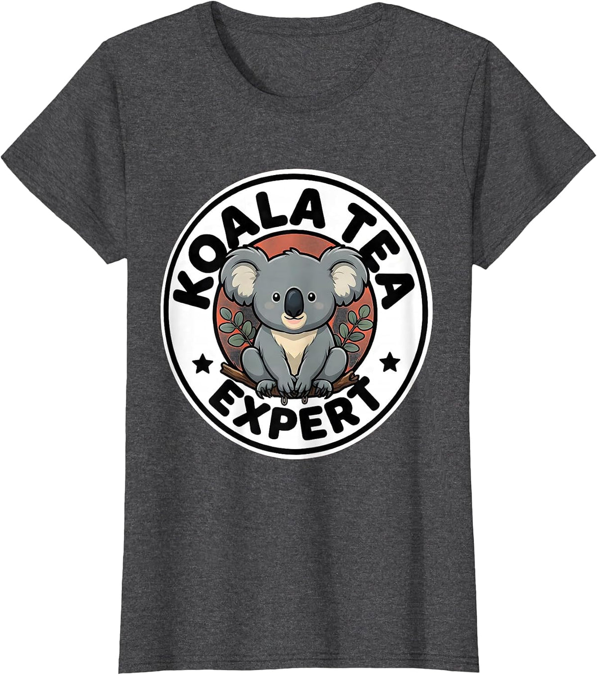 Women's Koala Tea Expert Funny Koala Lover Animal Pun Humor T-Shirt - Dark Heather Grey