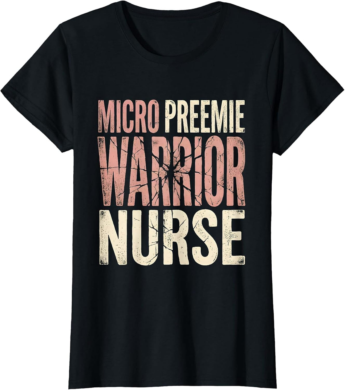 Women's Micro Preemie Warrior Nurse NICU Design T-Shirt - Black