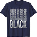 Born to Wear Black Tuxedo Graphic Design T-Shirt - Navy Blue