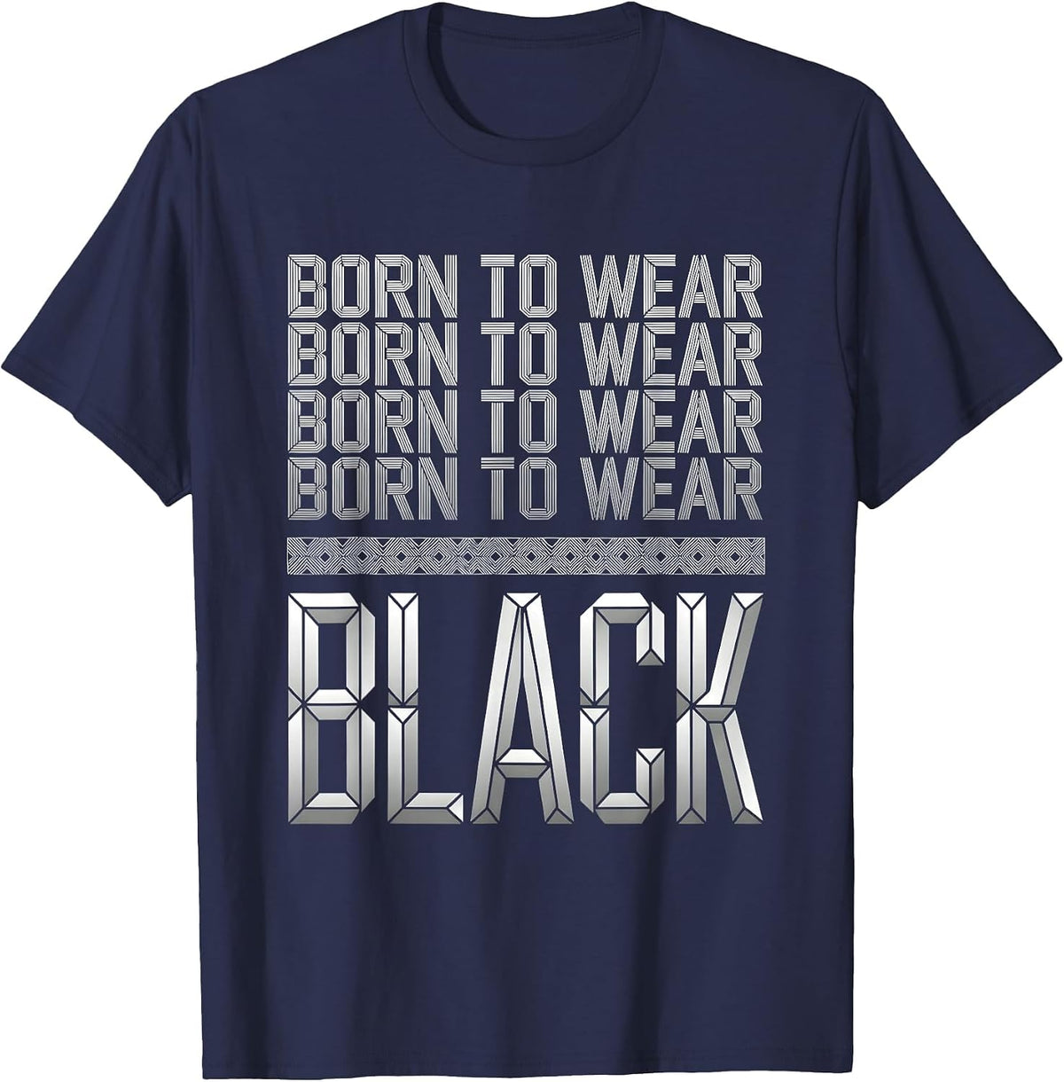 Born to Wear Black Tuxedo Graphic Design T-Shirt - Navy Blue