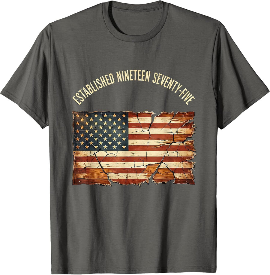 Established Nineteen Seventy-Five 1975 Design T-Shirt - Asphalt Grey