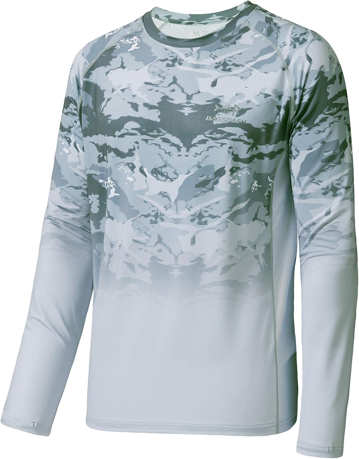 BASSDASH FS14M Men's Camo Gradient Performance Long Sleeve Fishing Shirt UPF50+ - Abstract Grey Marble Gradient