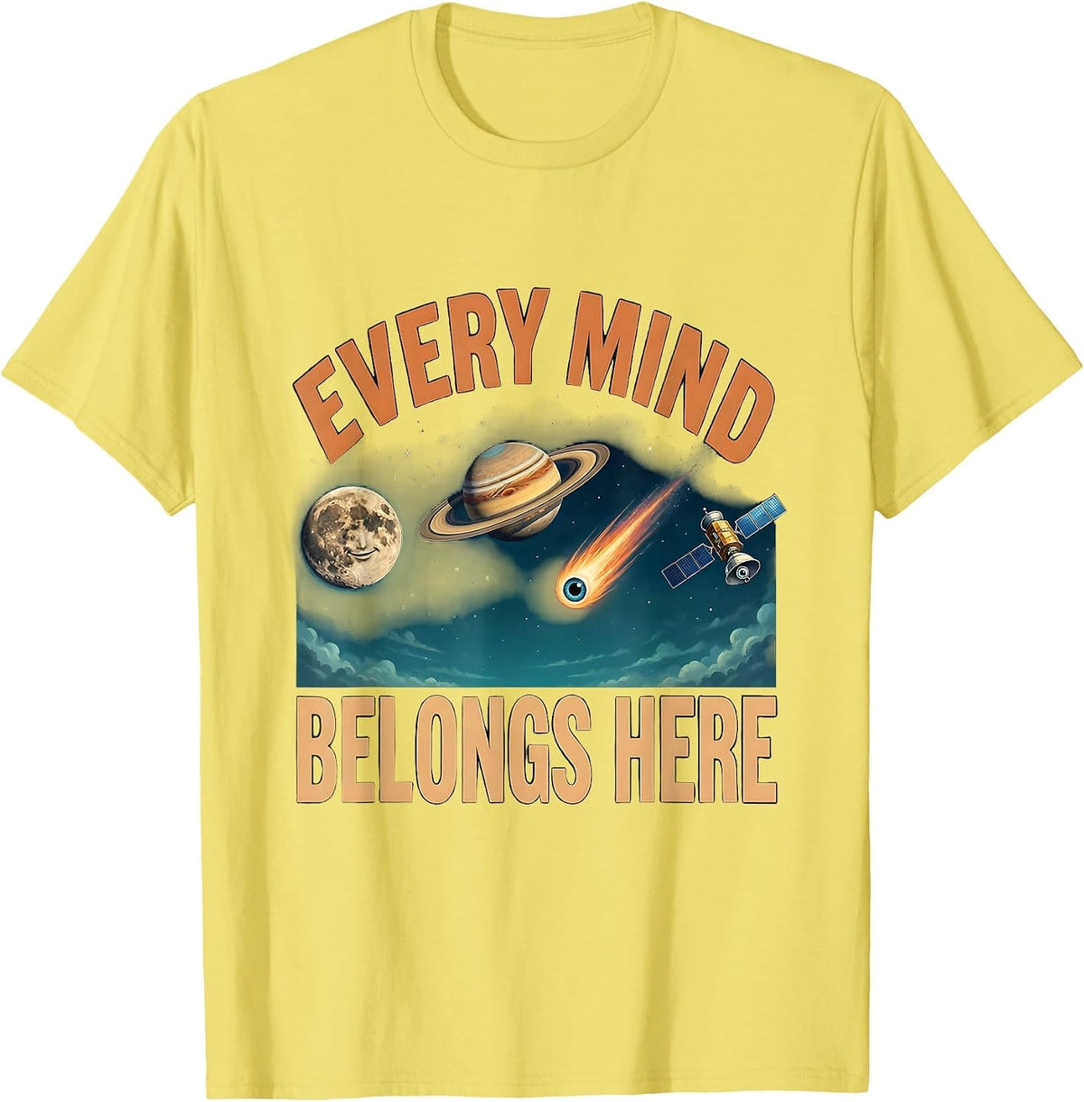 Men's Every Mind Belongs Here Neurodiverse Universe Special T-Shirt - Lemon Yellow