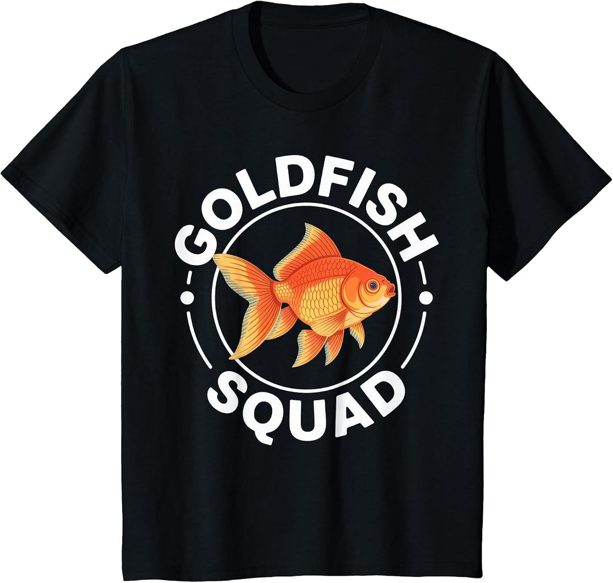 Goldfish Squad Pet Lovers Casual Summer Fun T-Shirt - Black
