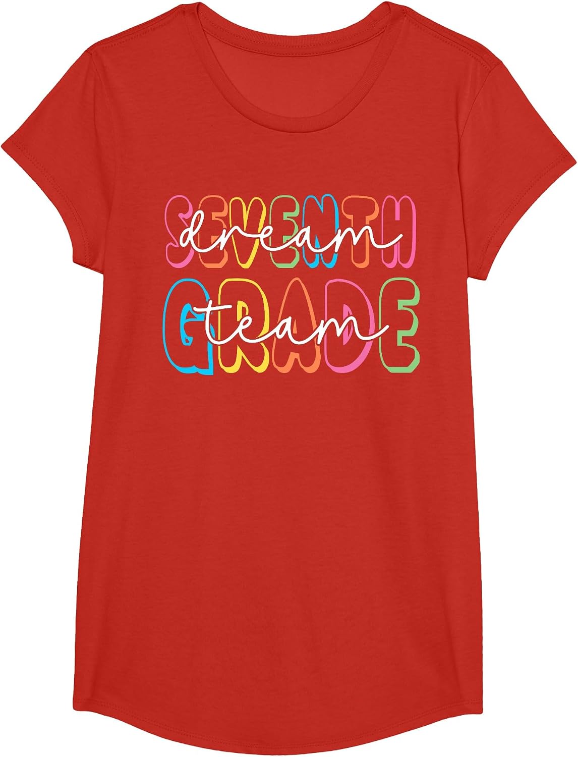 Seventh Grade Dream Team 7th Grade Teacher Back to School T-Shirt - Girls Red