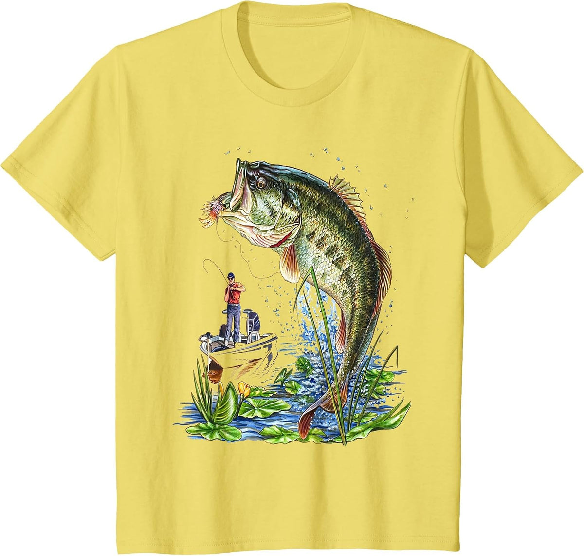 Fischer Boat Fishing Carp Shirt T-Shirt - Lemon Yellow