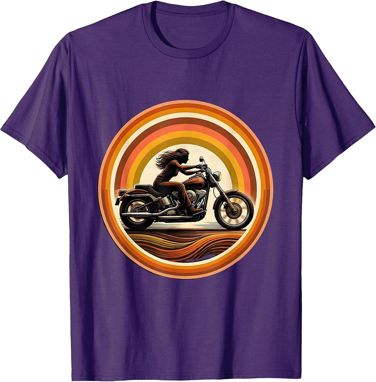 Men's Bold Rider Motorcycle Speed Graphic T-Shirt - Purple