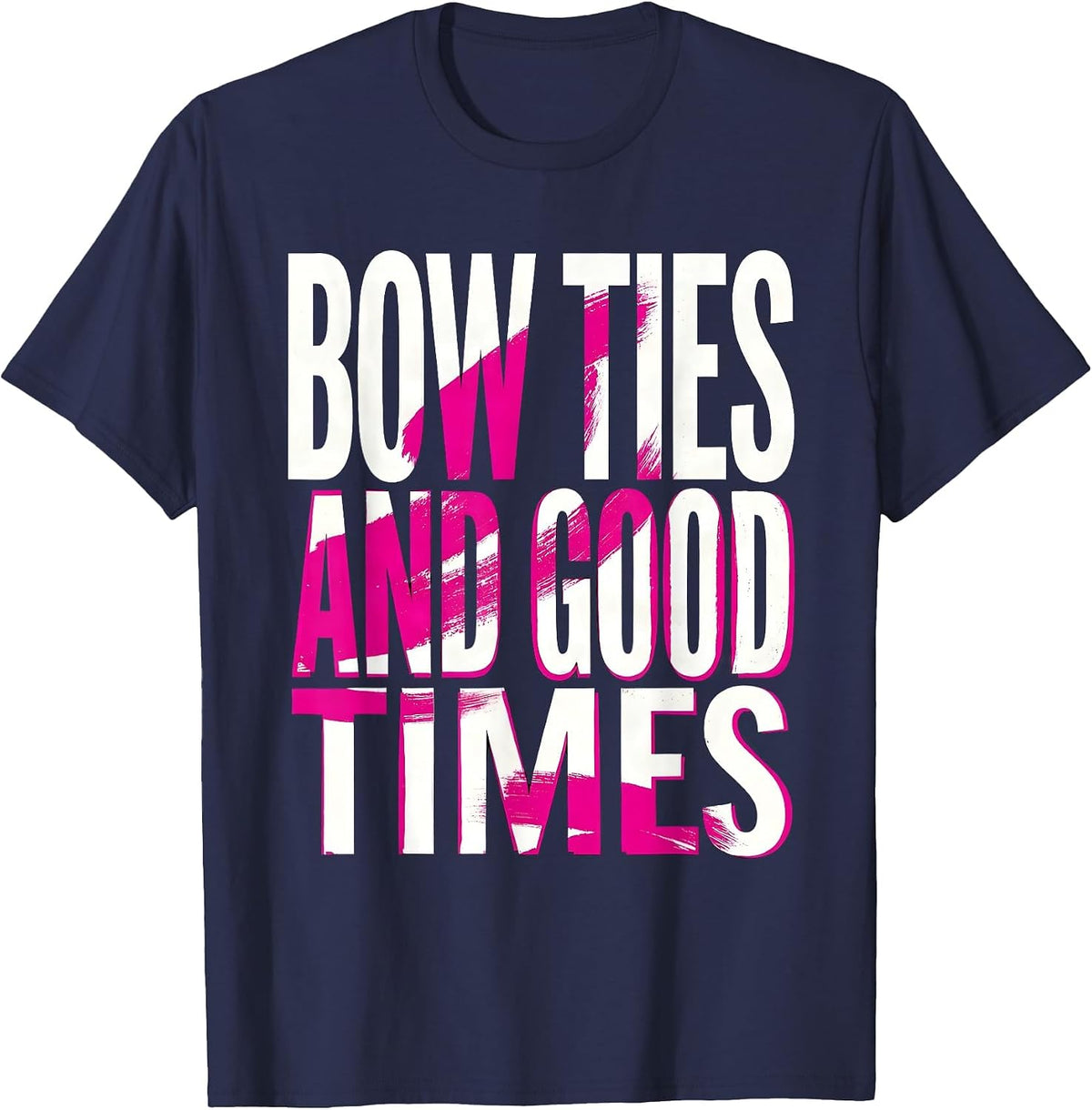 Bow Ties and Good Times Tuxedo Graphic Design T-Shirt - Navy Blue