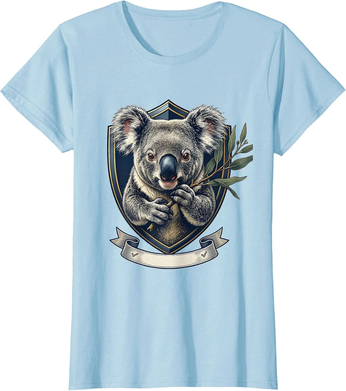 Women's Koala Emblem Funny Animal Lover Novelty T-Shirt - Baby Blue