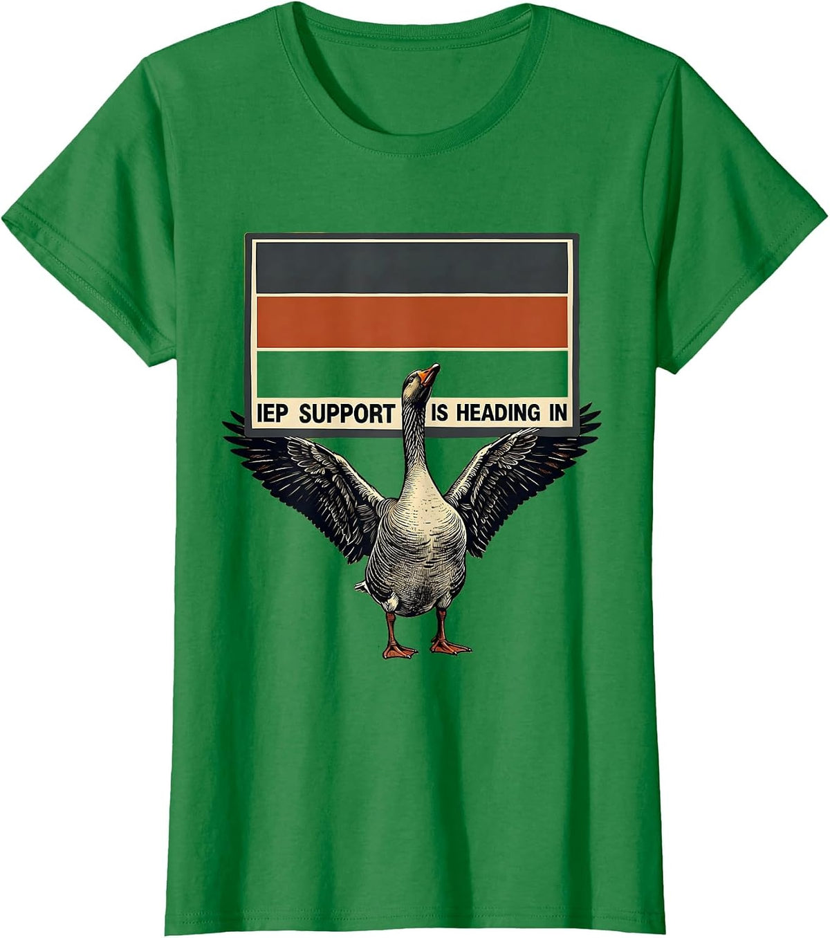 Women's IEP Support Is Heading In Silly Goose Special Education T-Shirt - Kelly Green