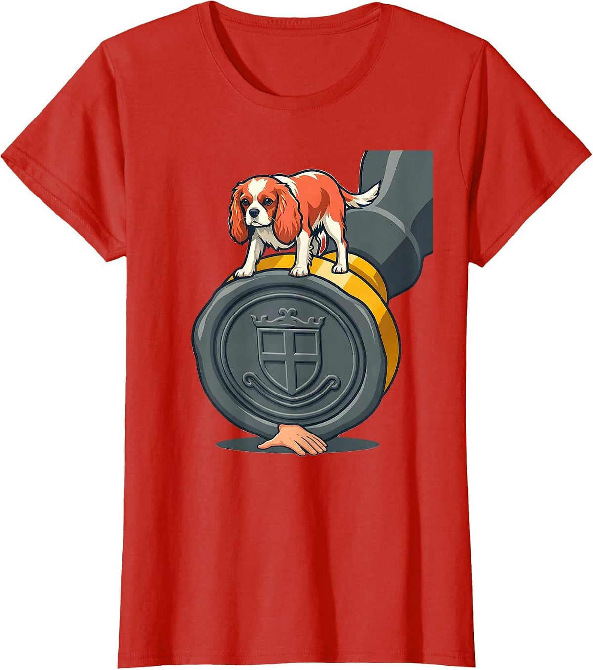 Women's Cavalier King Charles Spaniel Wax Seal Dog Owner Humor T-Shirt - Red