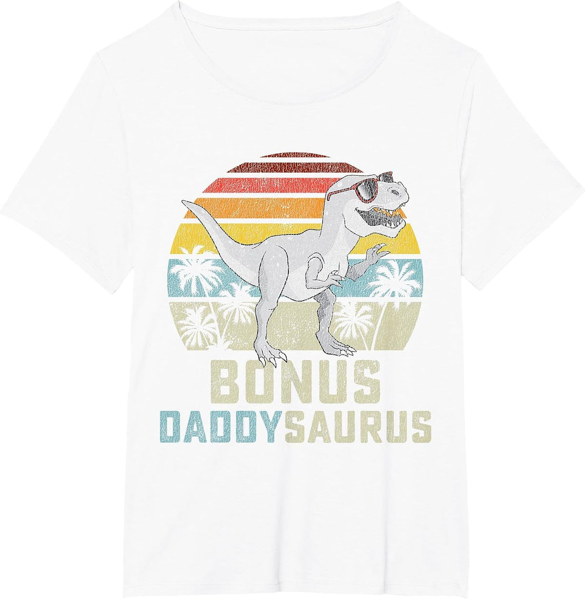 Bonus Daddy Saurus T Rex Daddysaurus Stepdad Matching Family T-Shirt - White