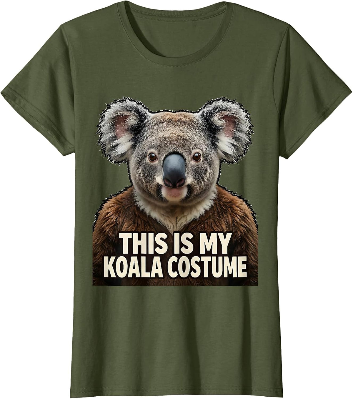 Women's This Is My Koala Costume Funny Animal Lover Pun Humor T-Shirt - Olive Green
