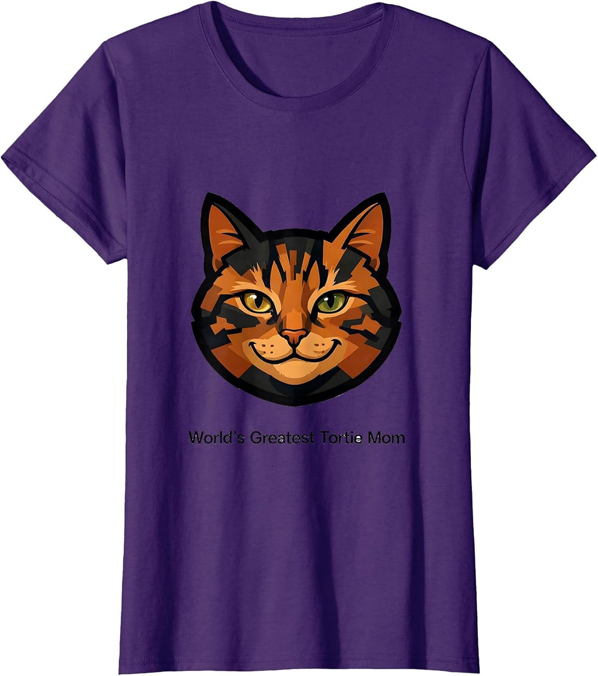 Women's World's Greatest Tortie Mom Funny Tortie Cat Owner Humor T-Shirt - Purple
