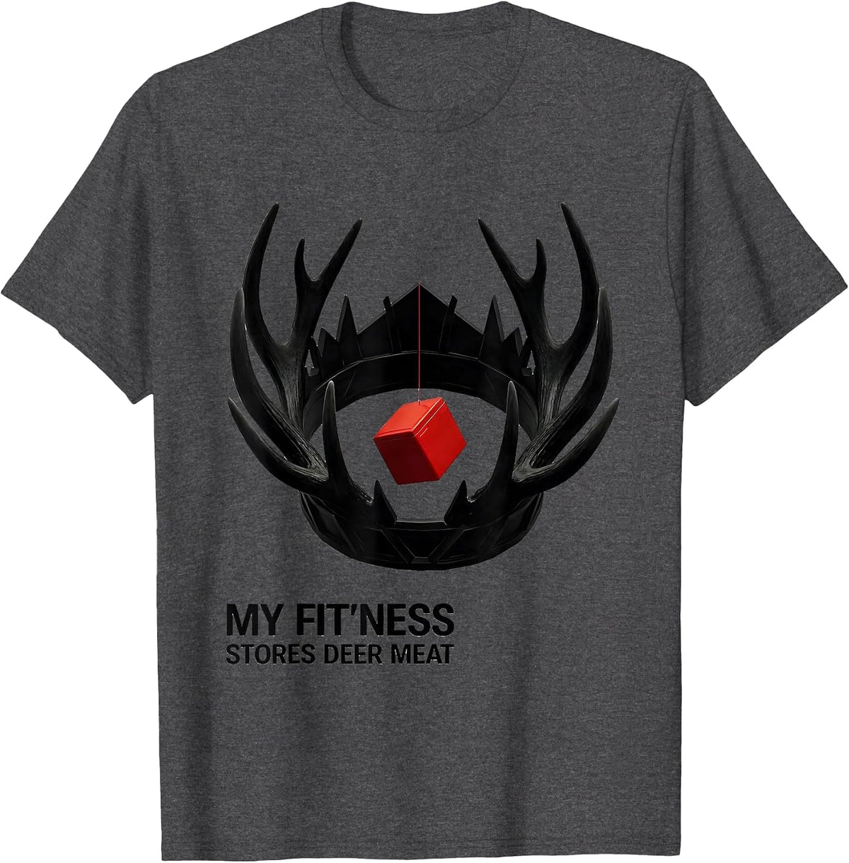 My Fit'ness Stores Deer Meat Funny Hunting Dad Joke T-Shirt - Dark Heather Grey