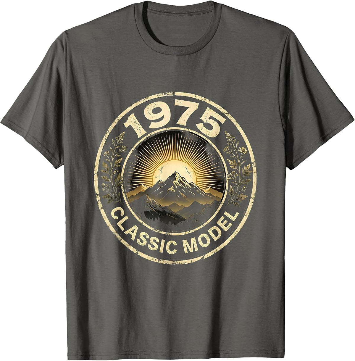 Classic 1975 Vintage Birth Year Retro Design T-Shirt - Asphalt Grey