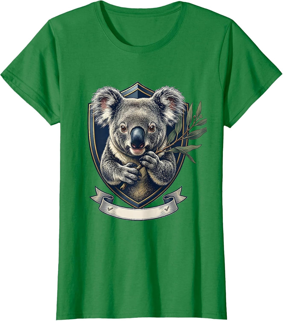 Women's Koala Emblem Funny Animal Lover Novelty T-Shirt - Kelly Green