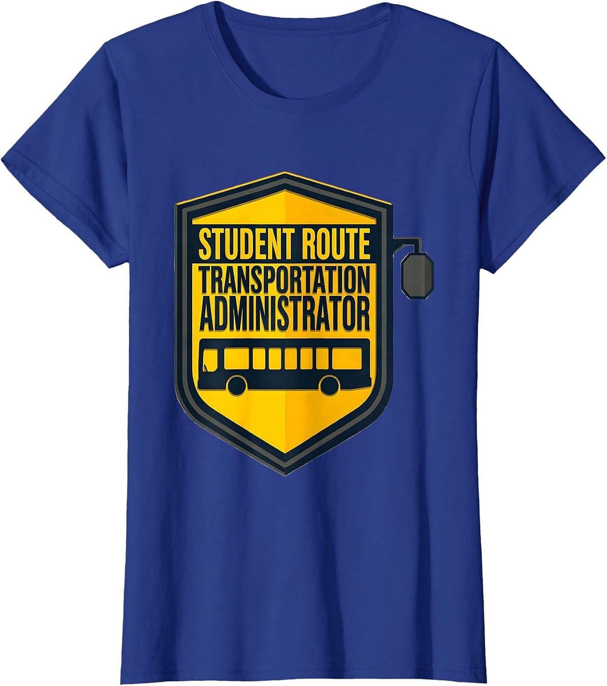 Women's Student Route Transportation Administrator School Bus Driver T-Shirt - Royal Blue