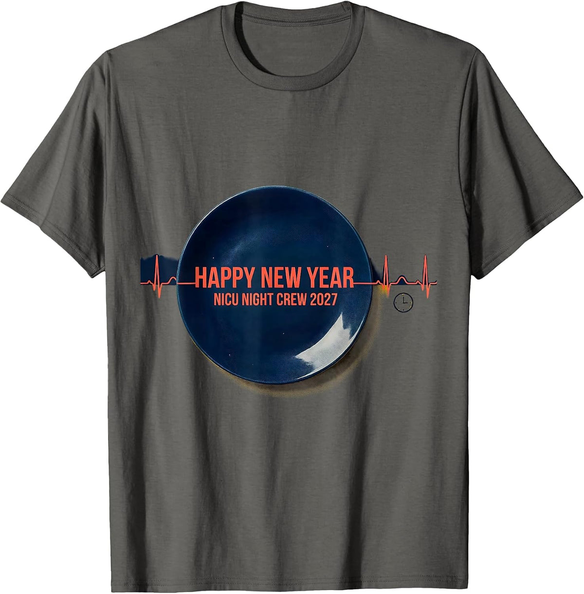 Men's Happy New Year, NICU Night Crew 2027 Funny Nurse New Year T-Shirt - Asphalt Grey