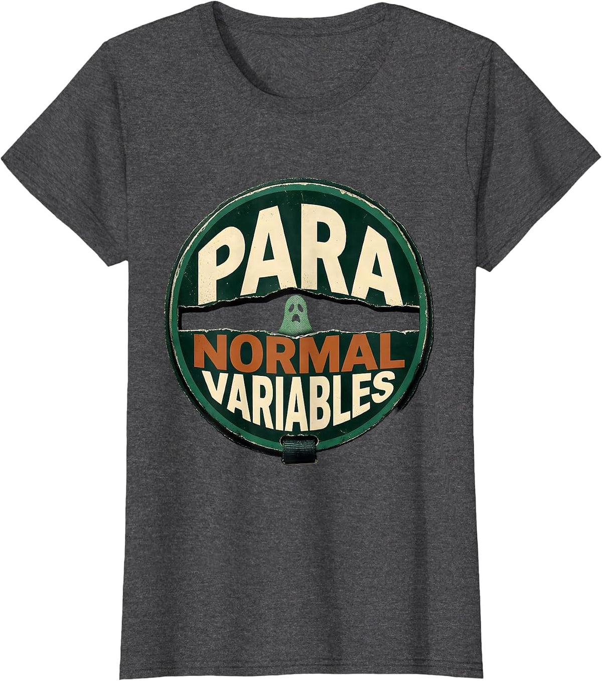 Women's Para Normal Variables Vintage Ghost Para Teacher Halloween T-Shirt - Dark Heather Grey