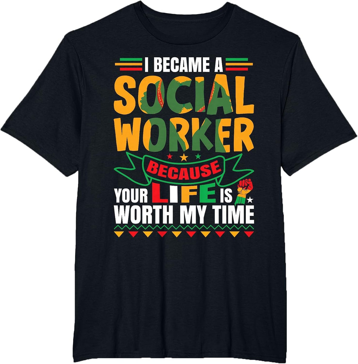 Social Work Appreciation Black Social Worker T-Shirt - Black