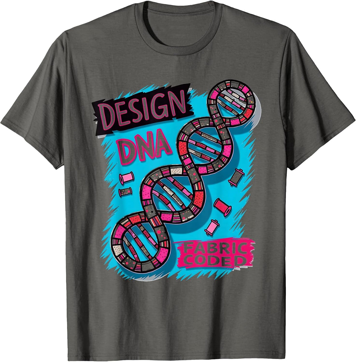 Design DNA Fabric Coded Graphic Design T-Shirt - Asphalt Grey