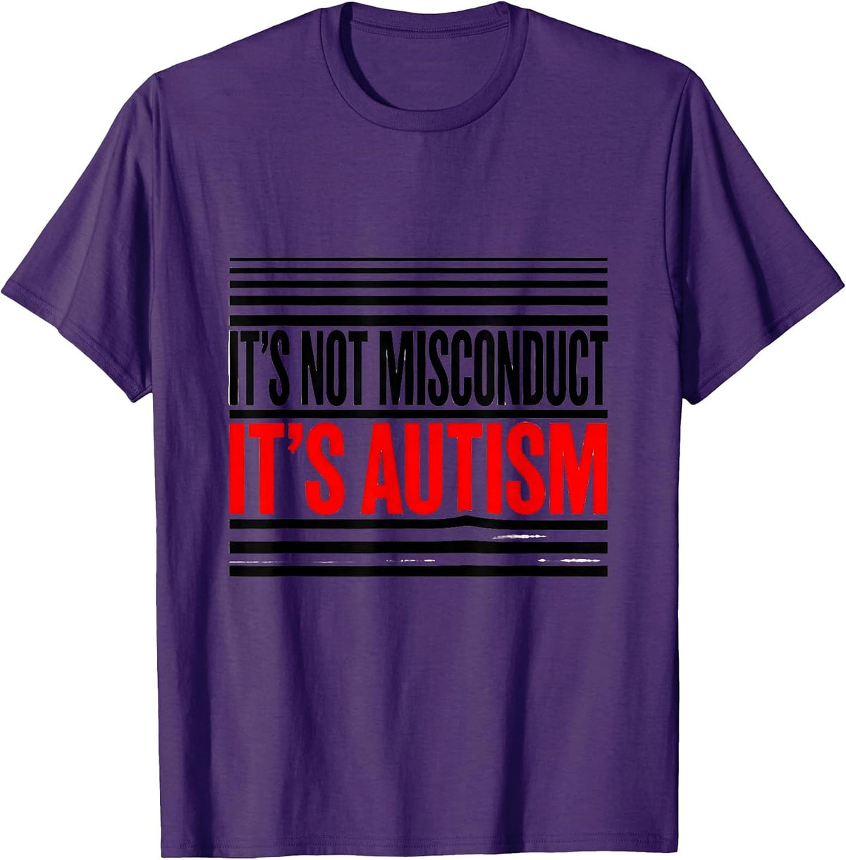 Men's It's Not Misconduct It's Autism Funny Autism Awareness T-Shirt - Purple