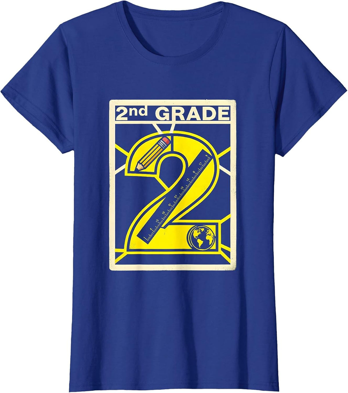 Women's 2nd Grade Typography Team Second Grade Teacher Back To T-Shirt - Royal Blue