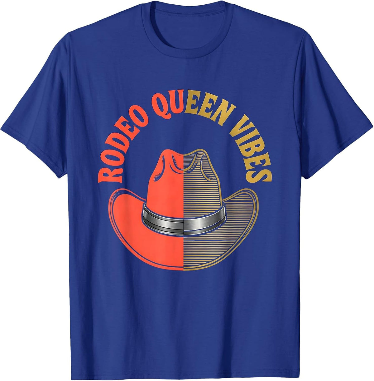 Men's Rodeo Queen Vibes Cowgirl Graphic Design T-Shirt - Royal Blue
