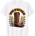 Men's Spurs Up Buttercup Cowgirl Western Design T-Shirt - White