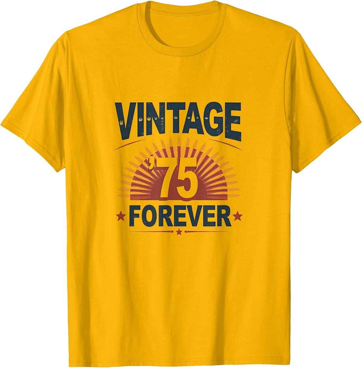 Vintage '75 Forever Retro Men's Design T-Shirt - Golden Yellow