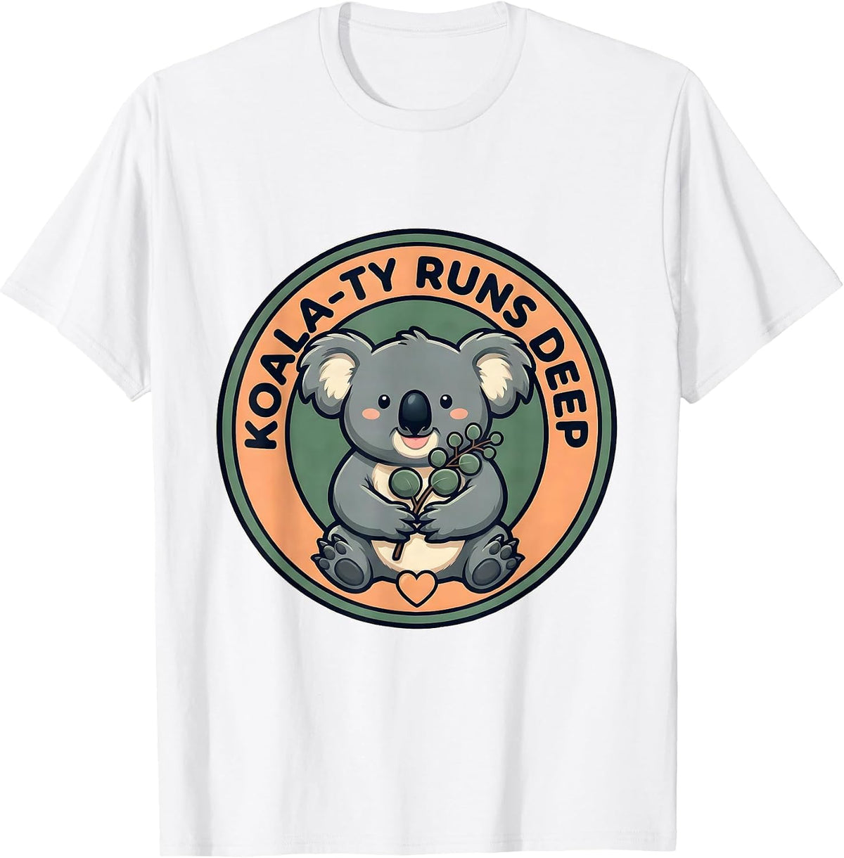 Men's Koala-ty Runs Deep Cute Kawaii Koala Lover Animal Pun Humor T-Shirt - White