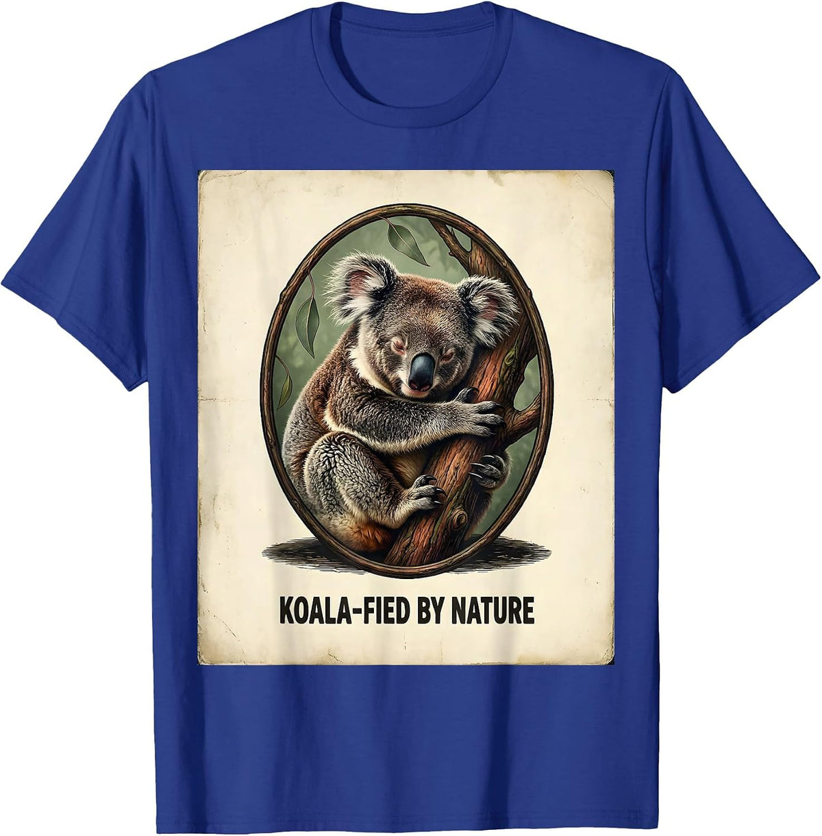 Koala-fied by Nature Vintage Cute Koala Lover Animal Humor T-Shirt - Royal Blue