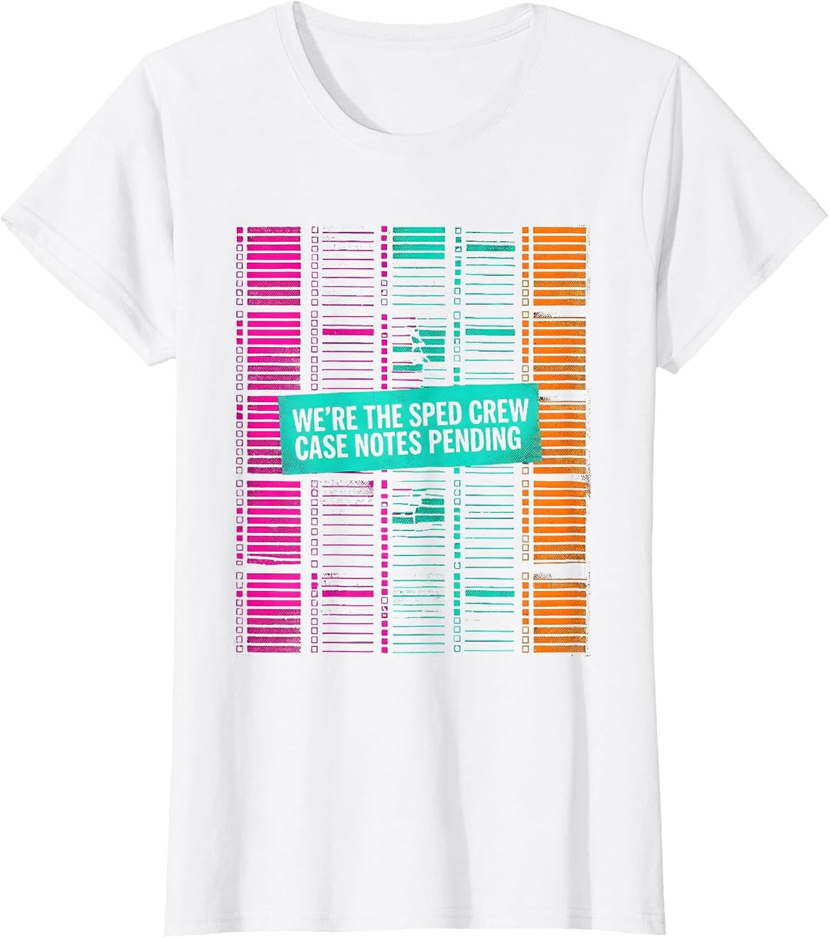 We're The SPED Crew, Case Notes Pending Teacher T-Shirt - White