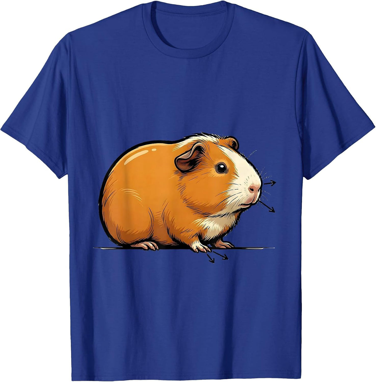 Cartoon Guinea Pig Funny Pet Lover Gift T-Shirt - Royal Blue