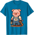 10 Funny Pig Lover Halloween Costume Humor Novelty T-Shirt - Sapphire Blue