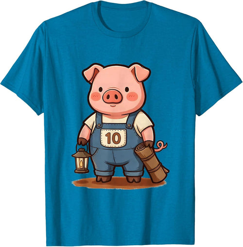 10 Funny Pig Lover Halloween Costume Humor Novelty T-Shirt - Sapphire Blue
